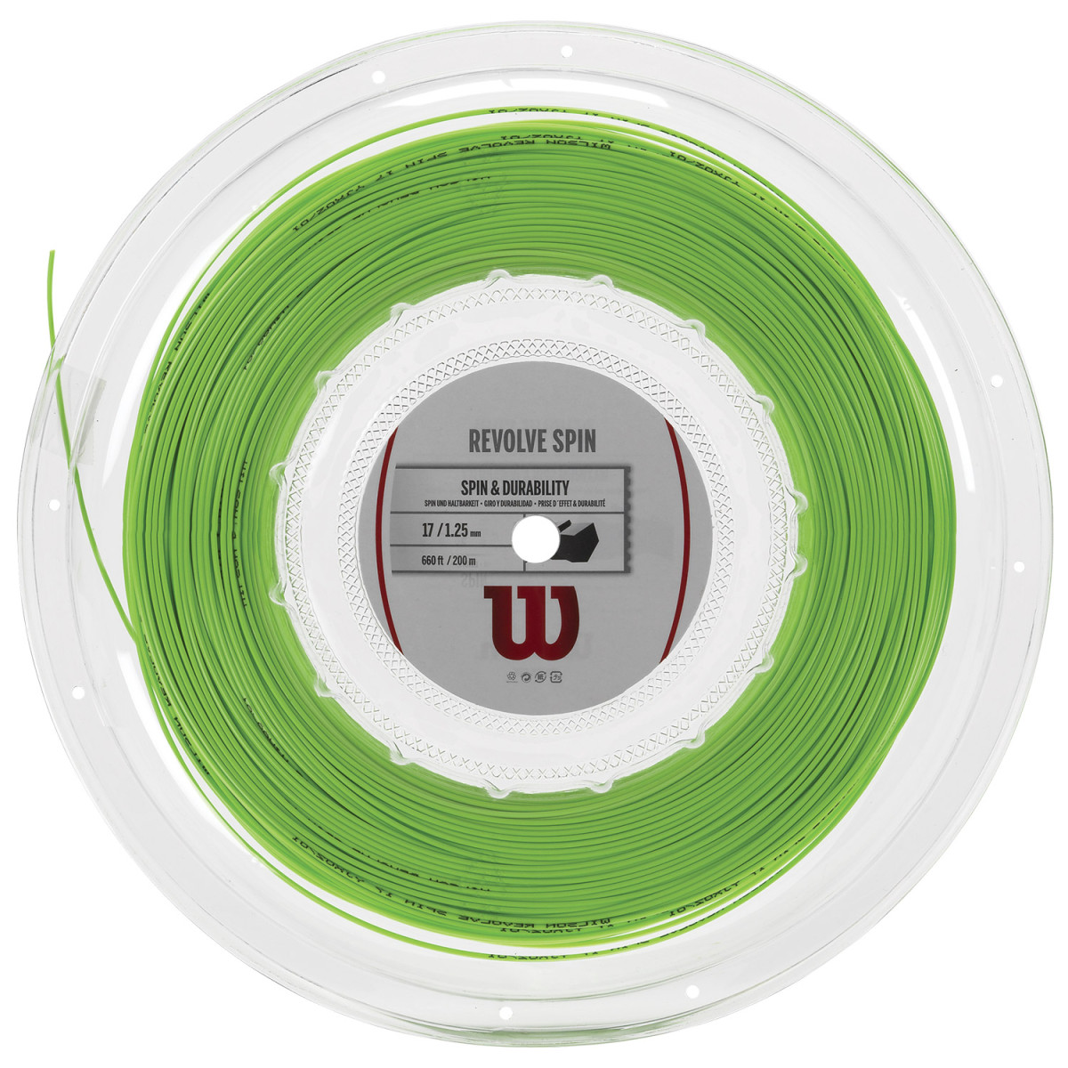 Wilson Revolve Spin Saitenrolle Gr&uuml;n 200 m