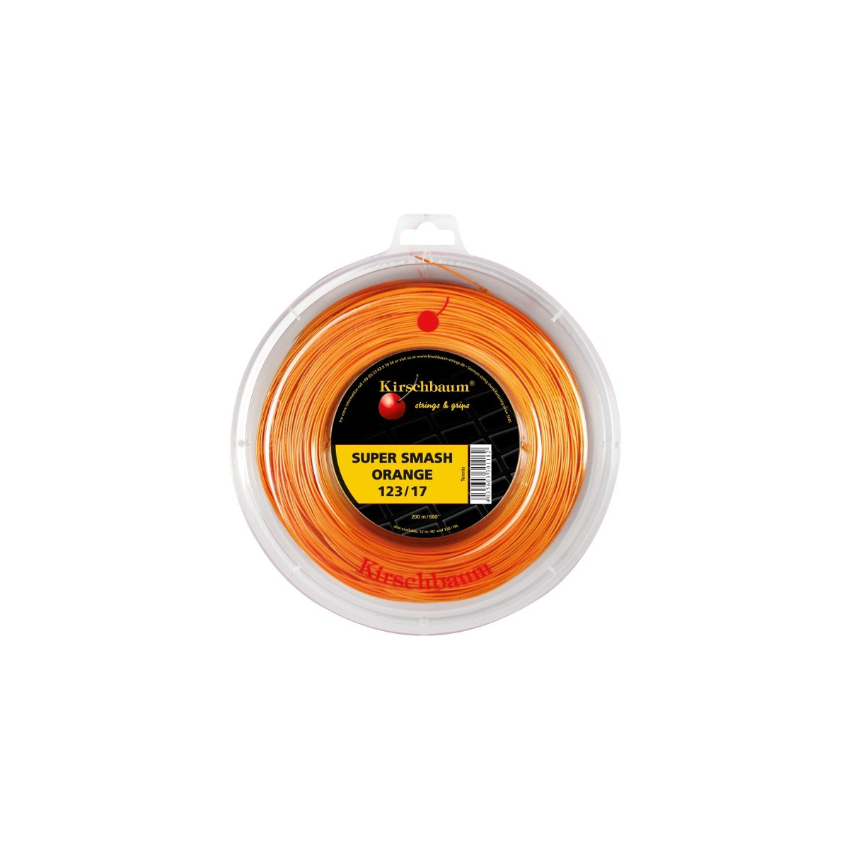 Kirschbaum SuperSmash Saitenrolle Orange 200 m