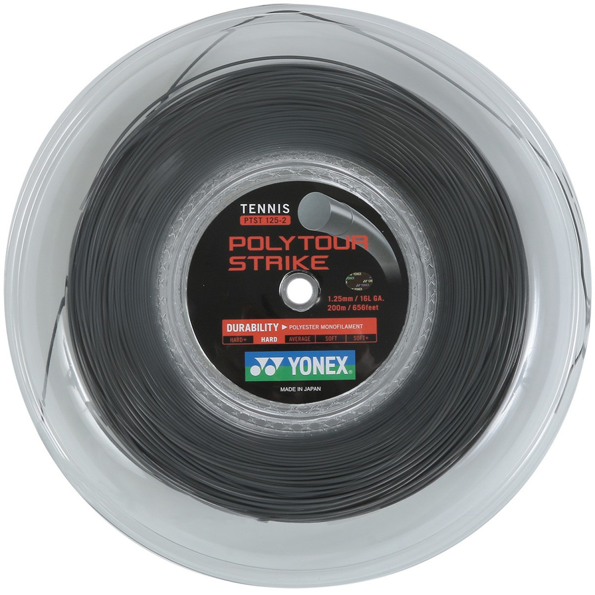 Yonex Poly Tour Strike Saitenrolle Grau 200 m