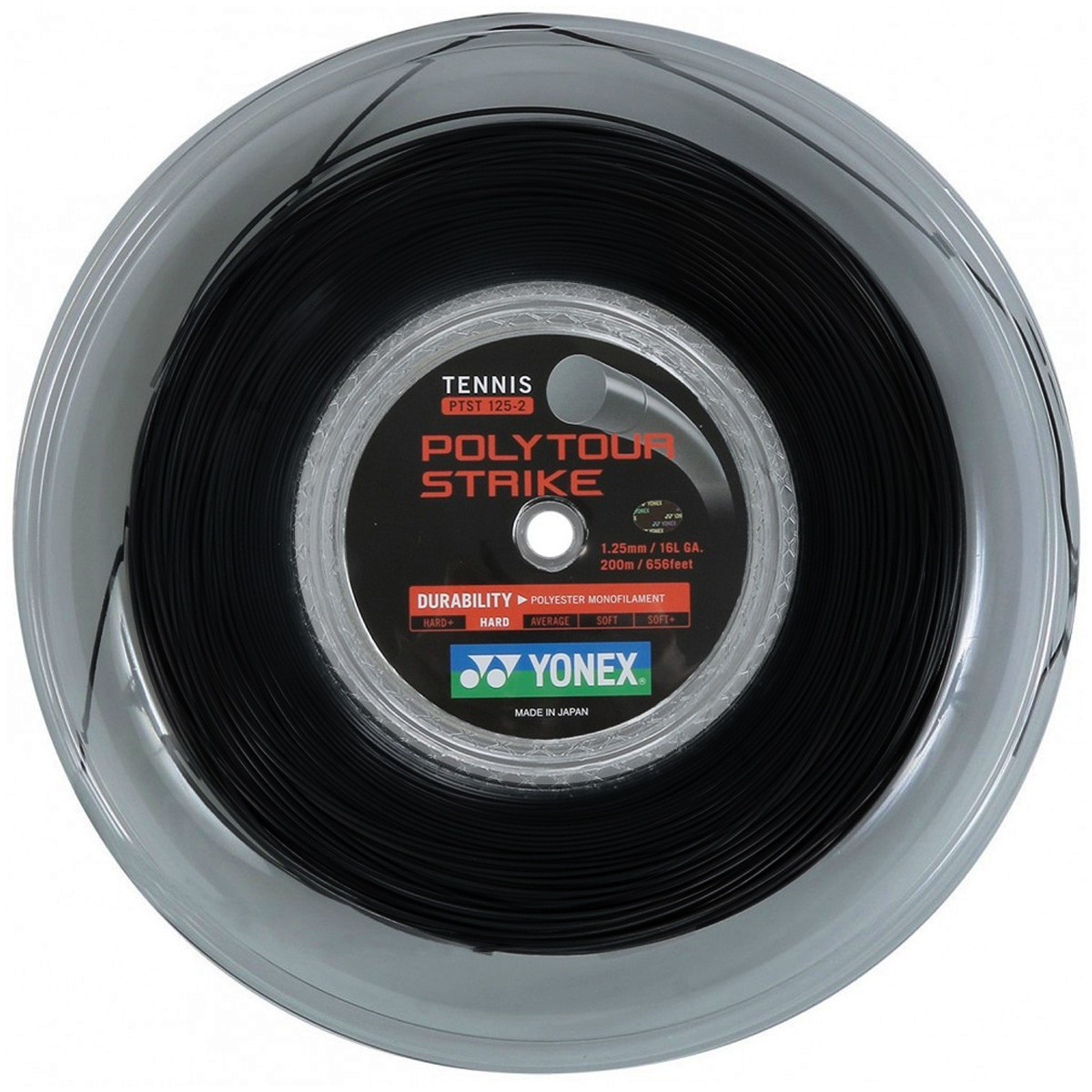 Yonex Poly Tour Strike Saitenrolle Schwarz 200 m