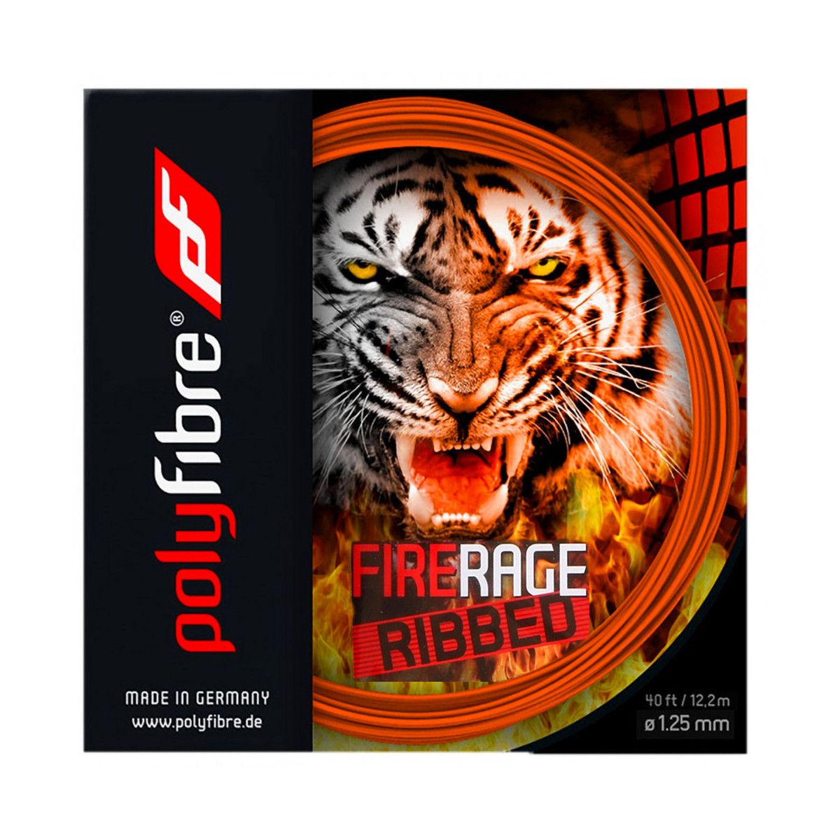 Polyfibre Fire Rage Ribbed Tennissaite 12 m
