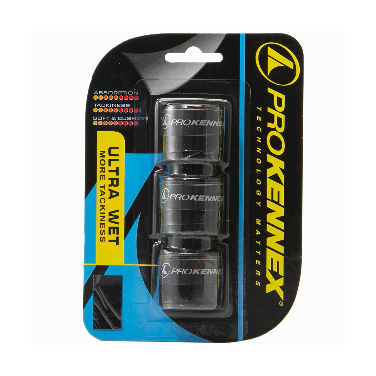 Pro Kennex Ultra Wet Overgrip Schwarz 3er-Pack