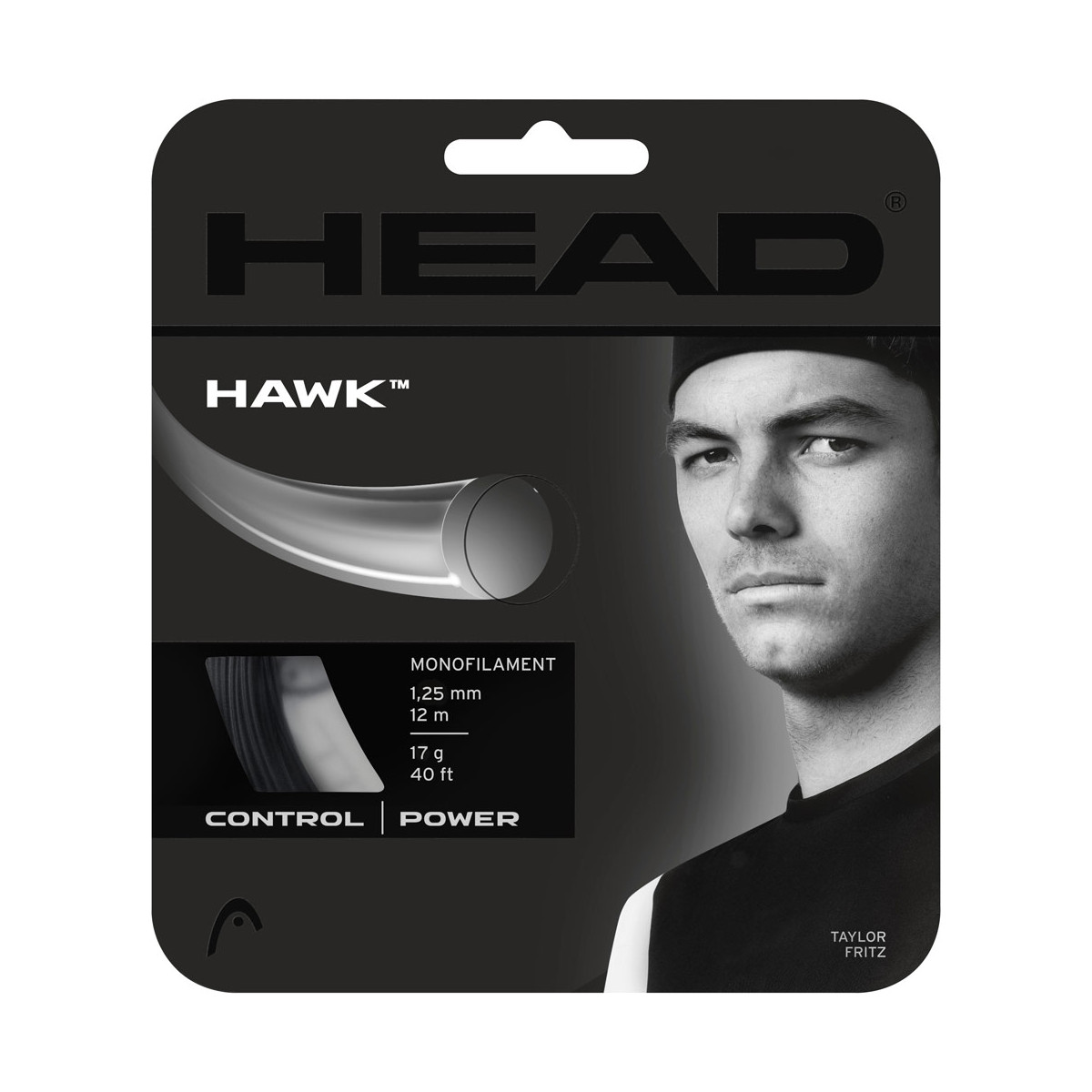 Head Hawk Tennissaite Schwarz 12 m