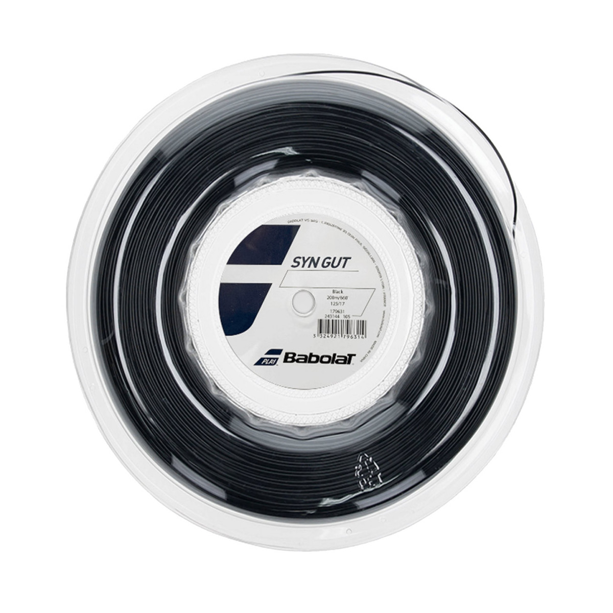 Babolat Syn Gut Saitenrolle Schwarz 200 m