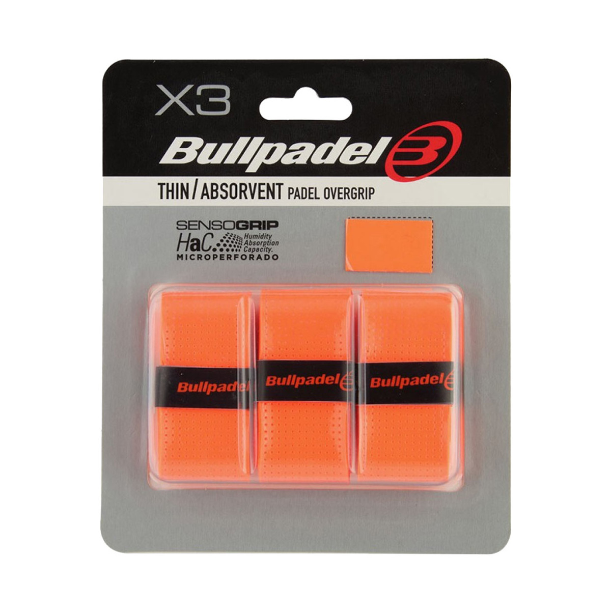 Bullpadel perforiert Overgrip Orange 3er-Pack