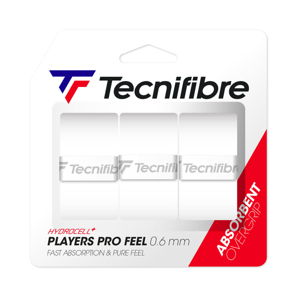 Tecnifibre Players Pro Feel Overgrip Wei&szlig; 3er-Pack