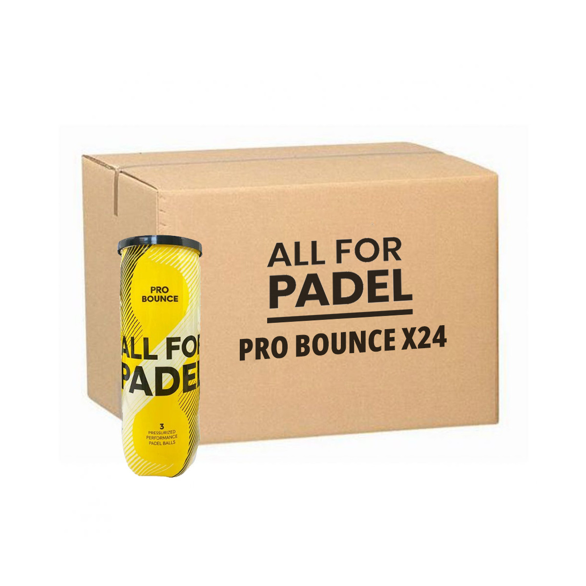 All For Padel Pro Bounce Padelb&auml;lle Karton (24 Dosen &agrave; 3 B&auml;lle)