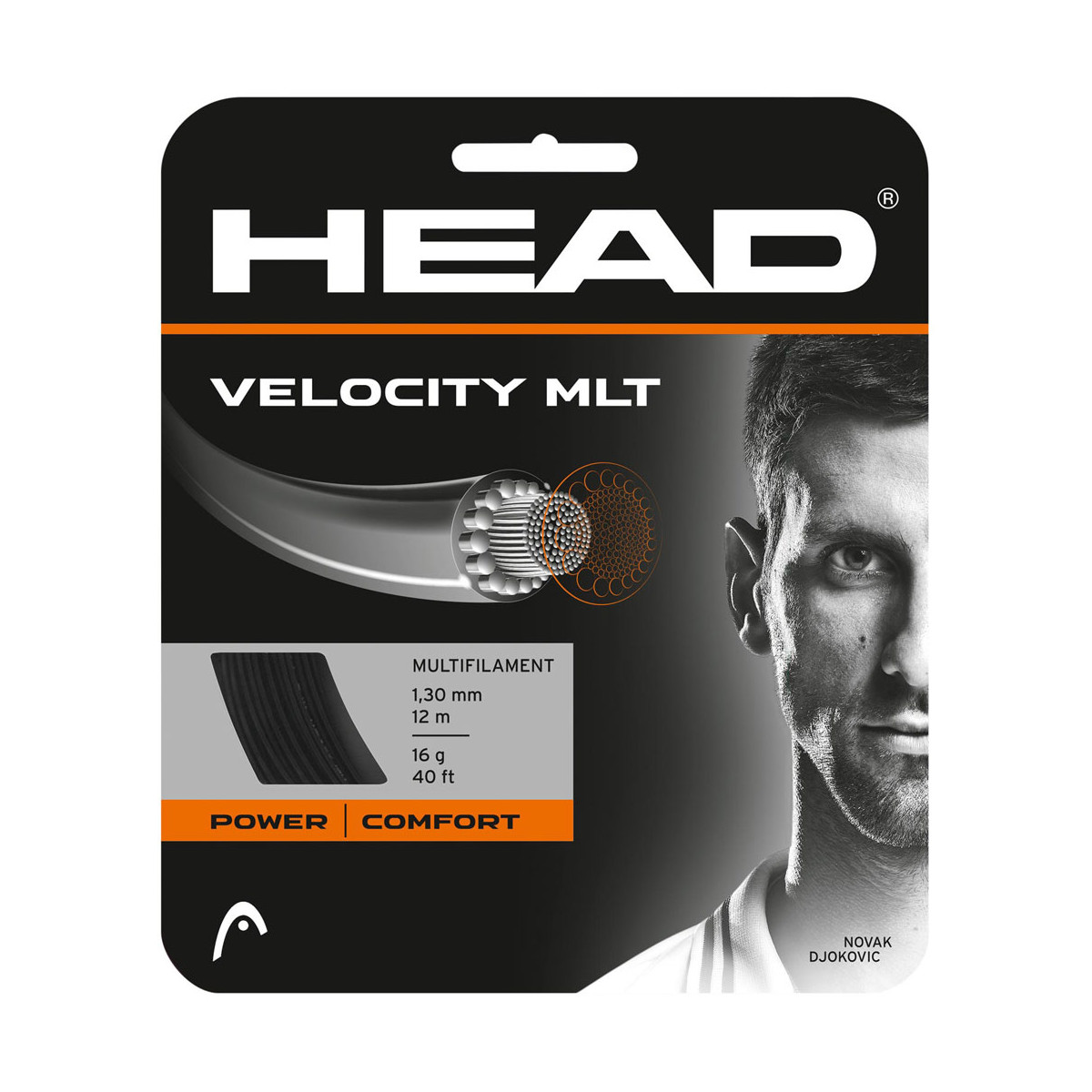 Head Velocity MLT Tennissaite Schwarz 12 m