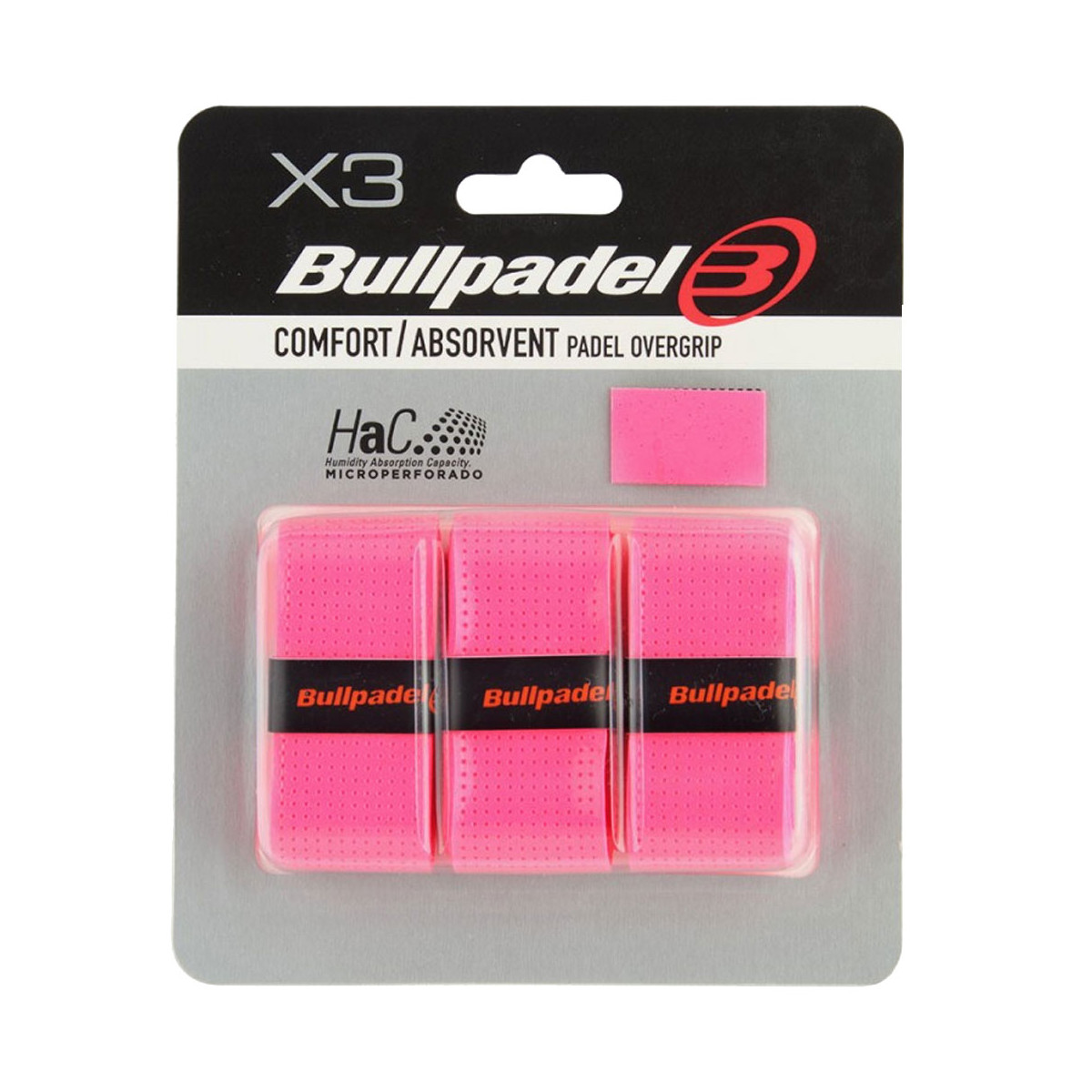 Bullpadel perforiert Overgrip Rosa 3er-Pack
