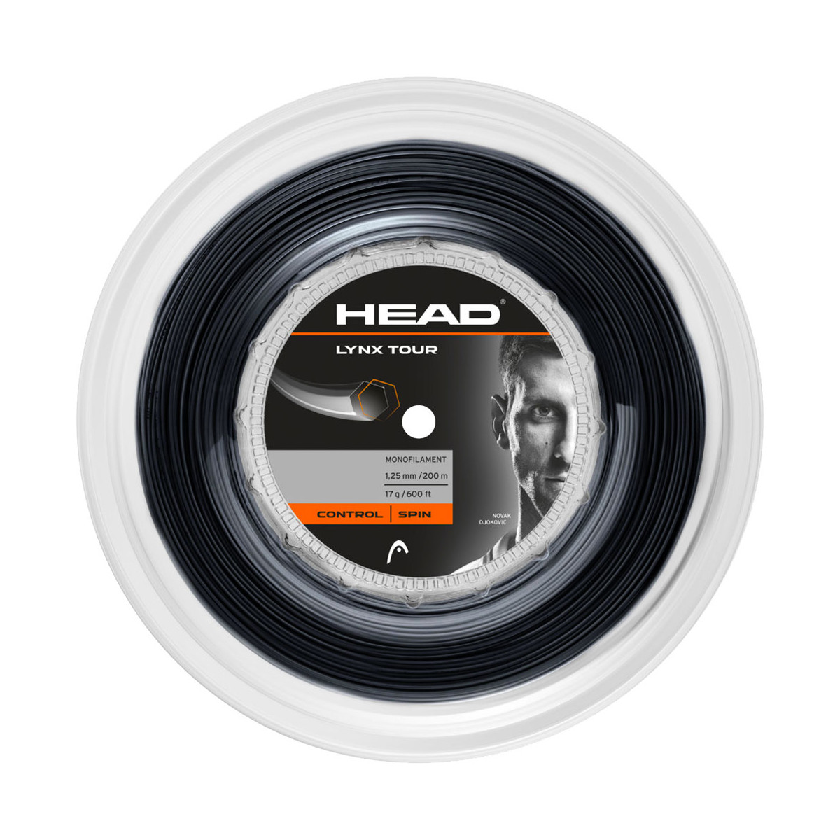 Head Lynx Tour Saitenrolle Schwarz 200 m