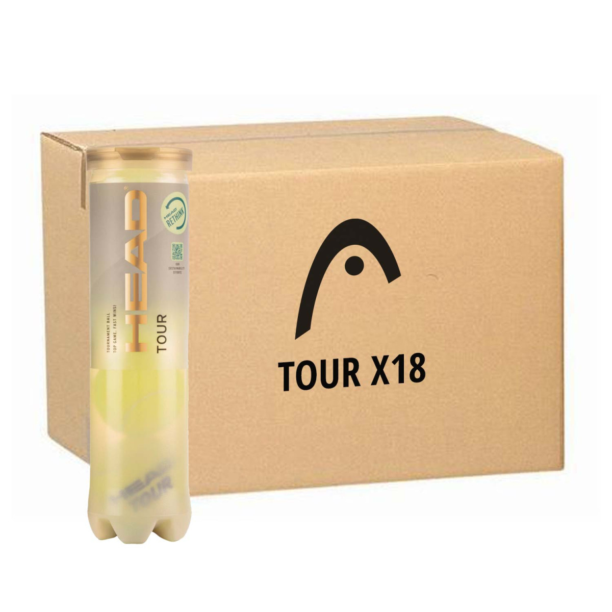 Head Tour Tennisb&auml;lle Karton (18 Dosen &agrave; 4 B&auml;lle)