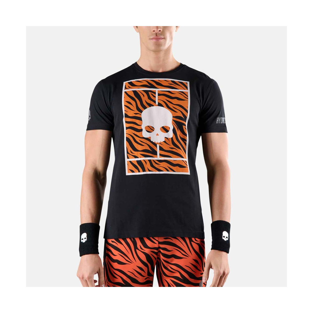 Hydrogen Tennis Court T-Shirt Schwarz / Orange