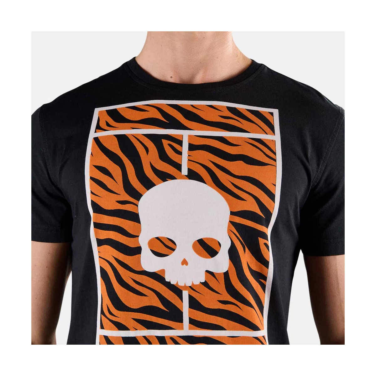 Hydrogen Tennis Court T-Shirt Schwarz / Orange