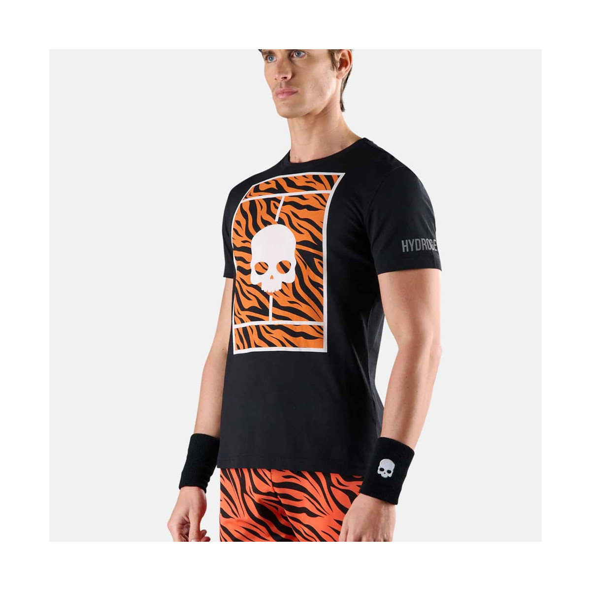 Hydrogen Tennis Court T-Shirt Schwarz / Orange