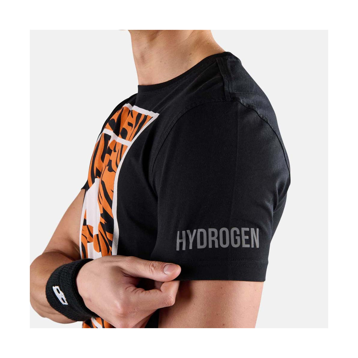 Hydrogen Tennis Court T-Shirt Schwarz / Orange