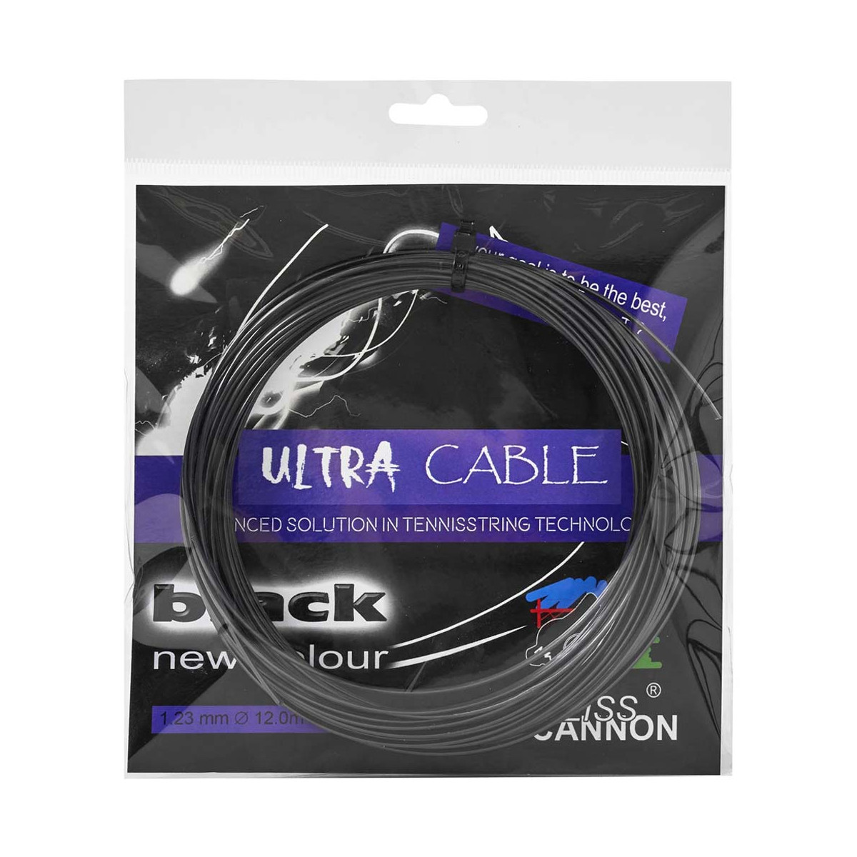 Weisscannon Ultra Cable Tennissaite Schwarz 12 m