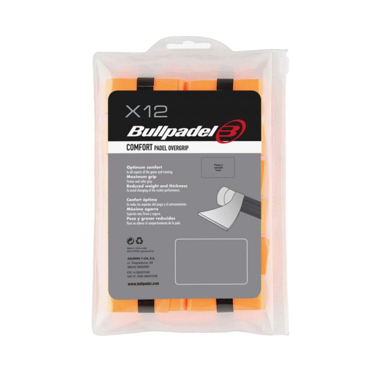 Bullpadel Comfort Overgrip Orange 12er-Pack