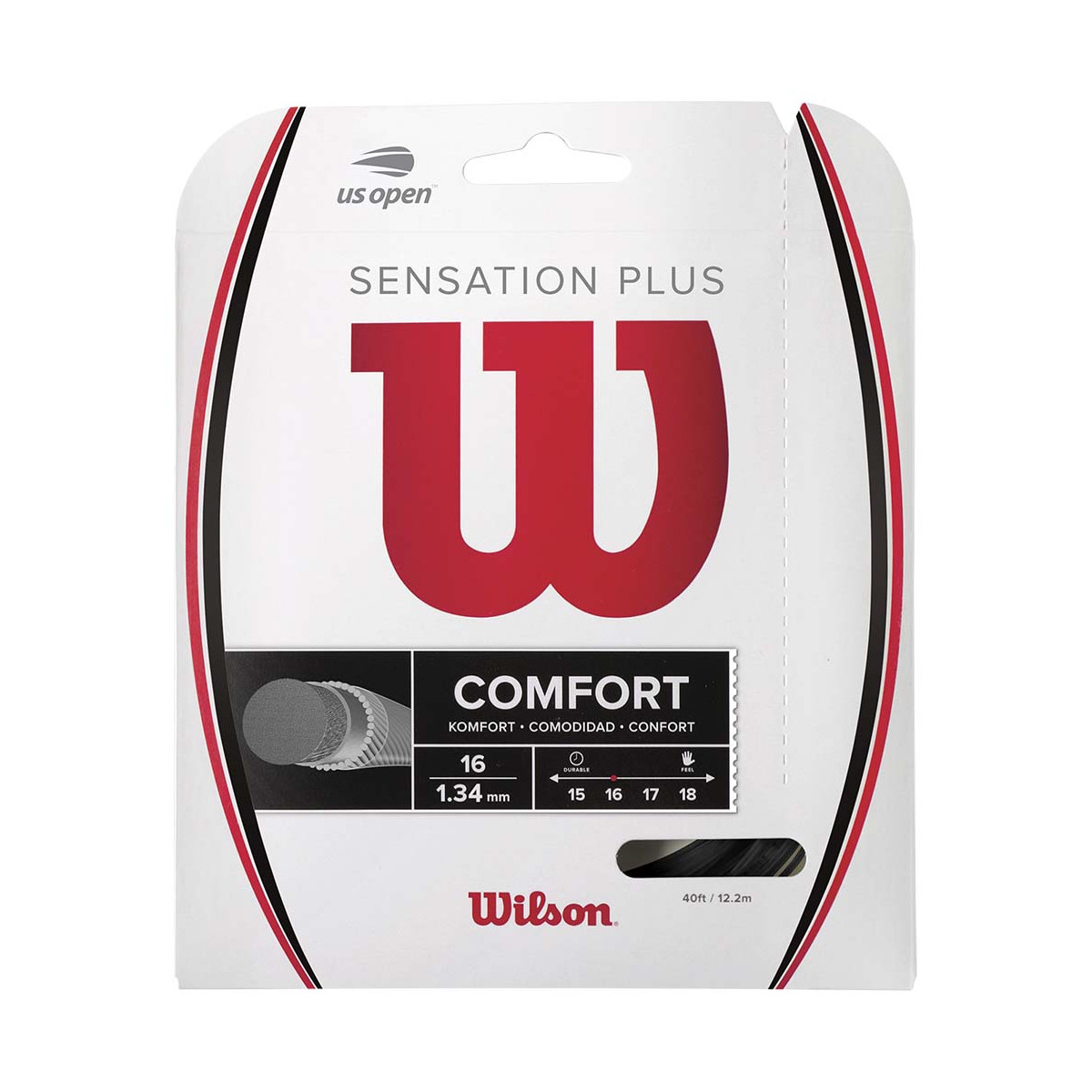 Wilson Sensation Plus Tennissaite Schwarz 12 m