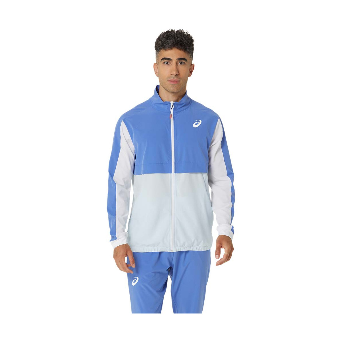 Asics Match Jacke Blau / Wei&szlig;