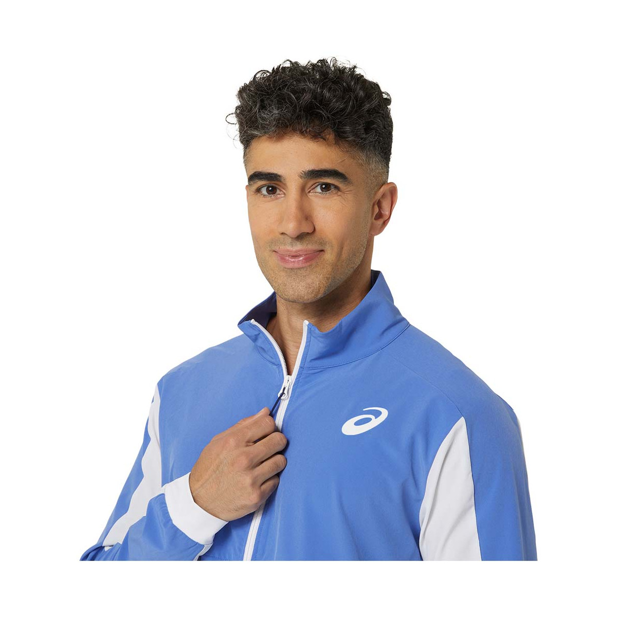 Asics Match Jacke Blau / Wei&szlig;