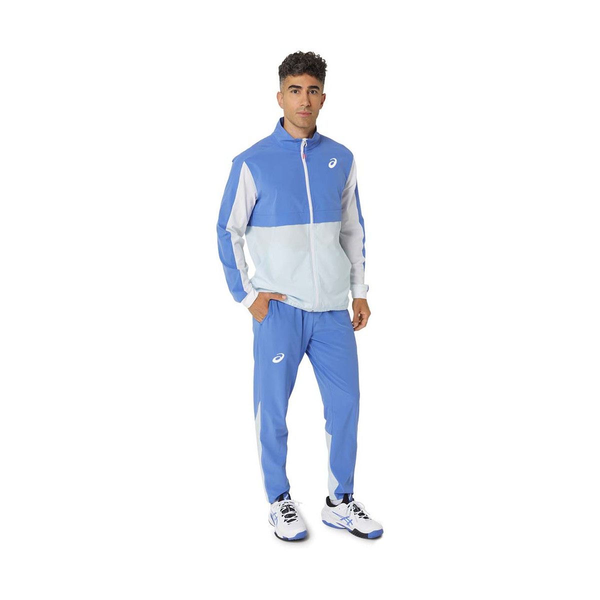 Asics Match Jacke Blau / Wei&szlig;
