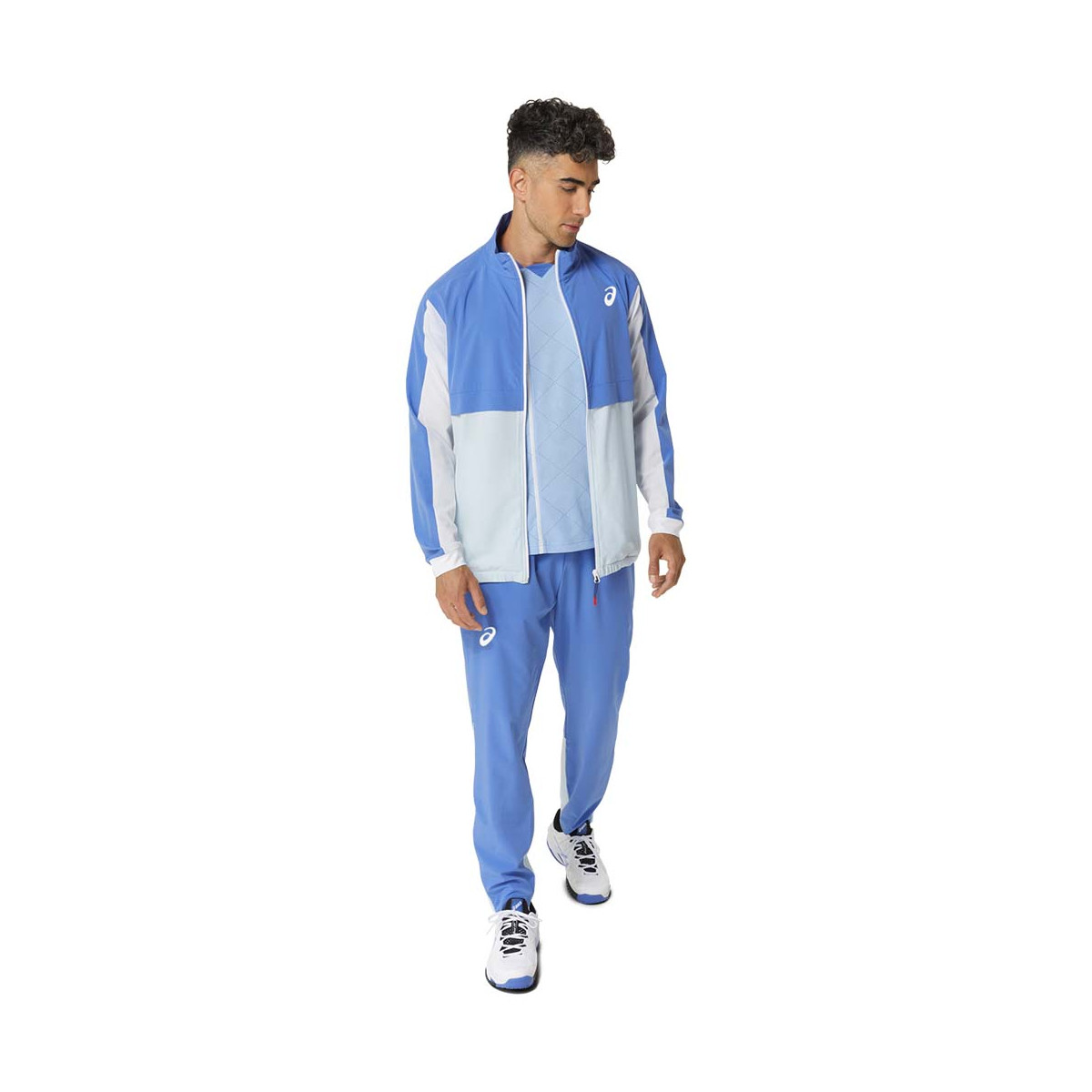 Asics Match Jacke Blau / Wei&szlig;