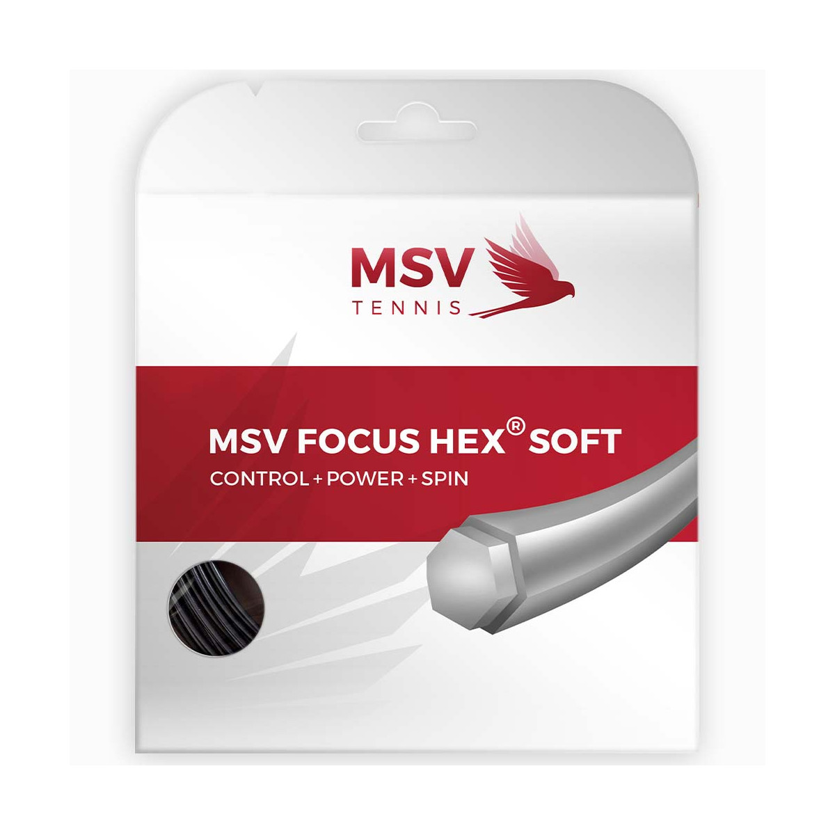 MSV Focus Hex Soft Tennissaite Schwarz 12 m