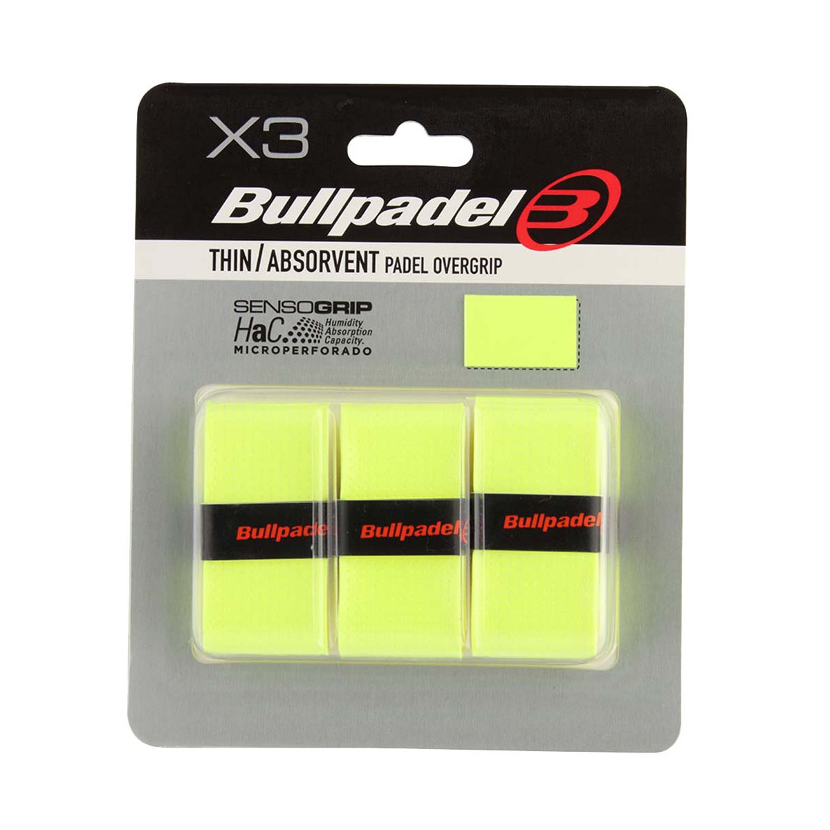 Bullpadel perforiert Overgrip Gelb 3er-Pack