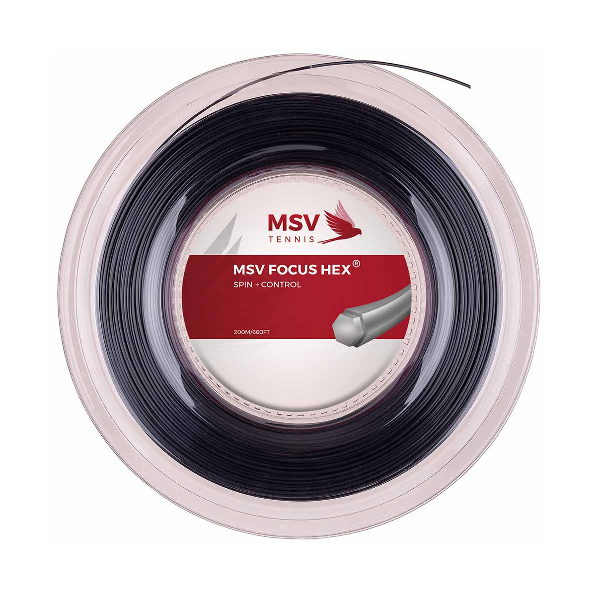 MSV Focus Hex Saitenrolle Schwarz 200 m