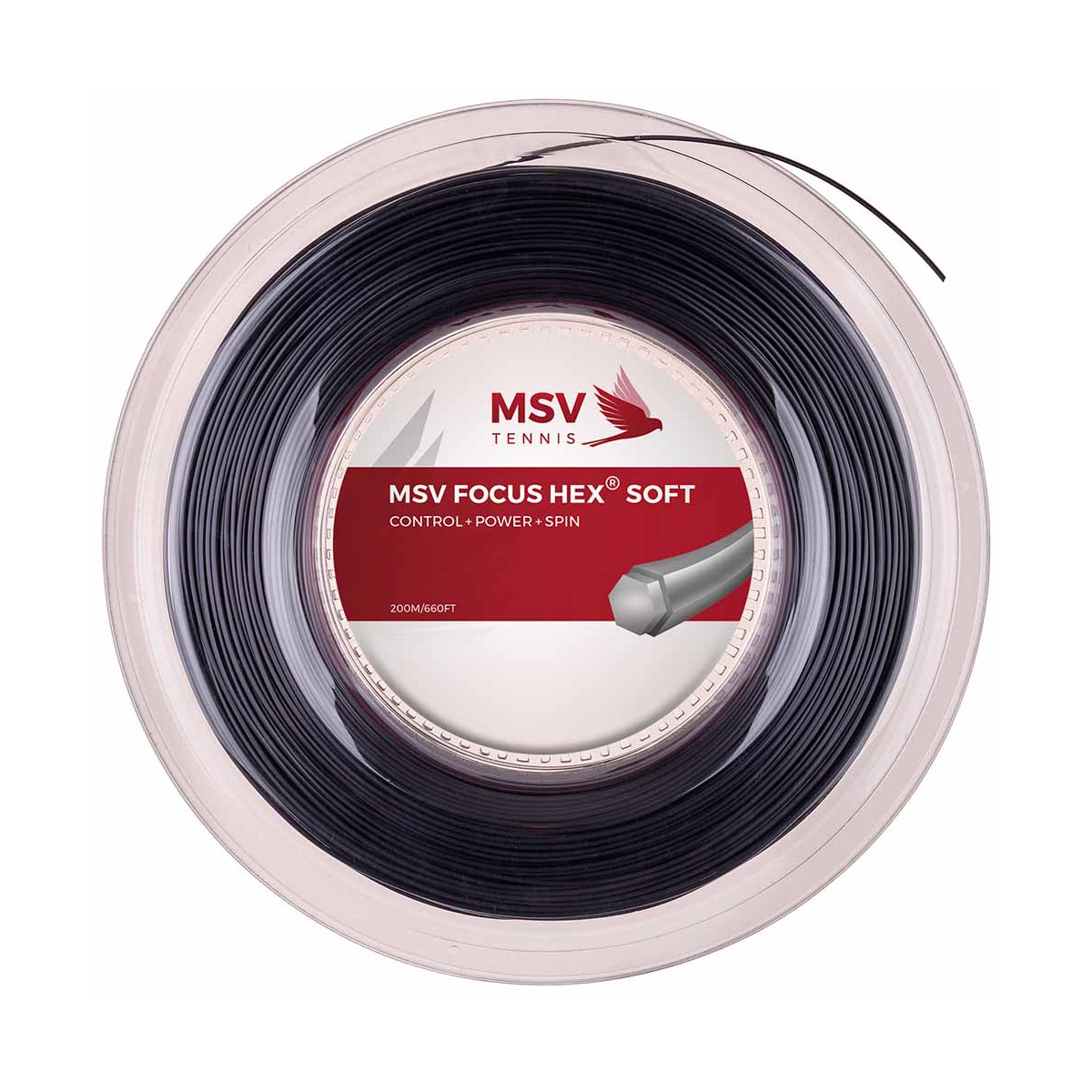 MSV Focus HEX SOFT Saitenrolle Schwarz 200 m