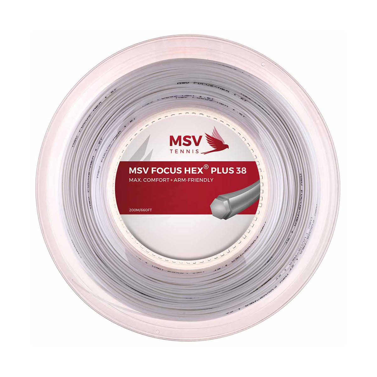 MSV Focus Hex Plus 38 Saitenrolle Wei&szlig; 200 m
