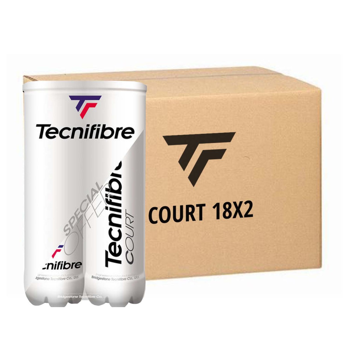 Tecnifibre Court Tennisb&auml;lle Karton (18 Doppelpacks)
