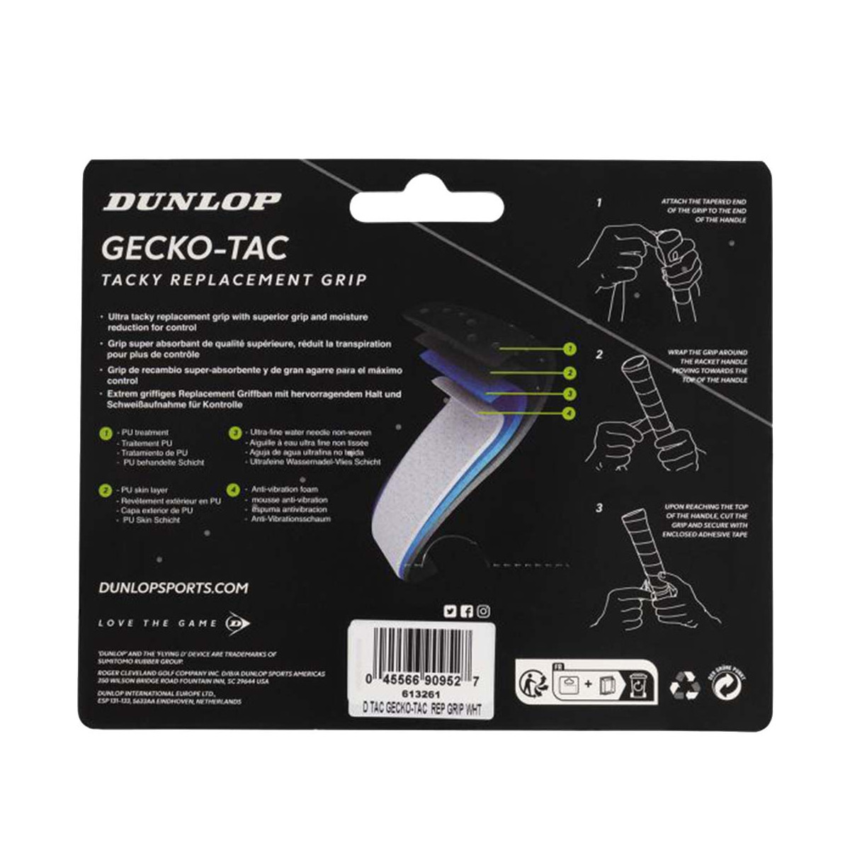 Dunlop Gecko-Tac Basisgriffband Wei&szlig;