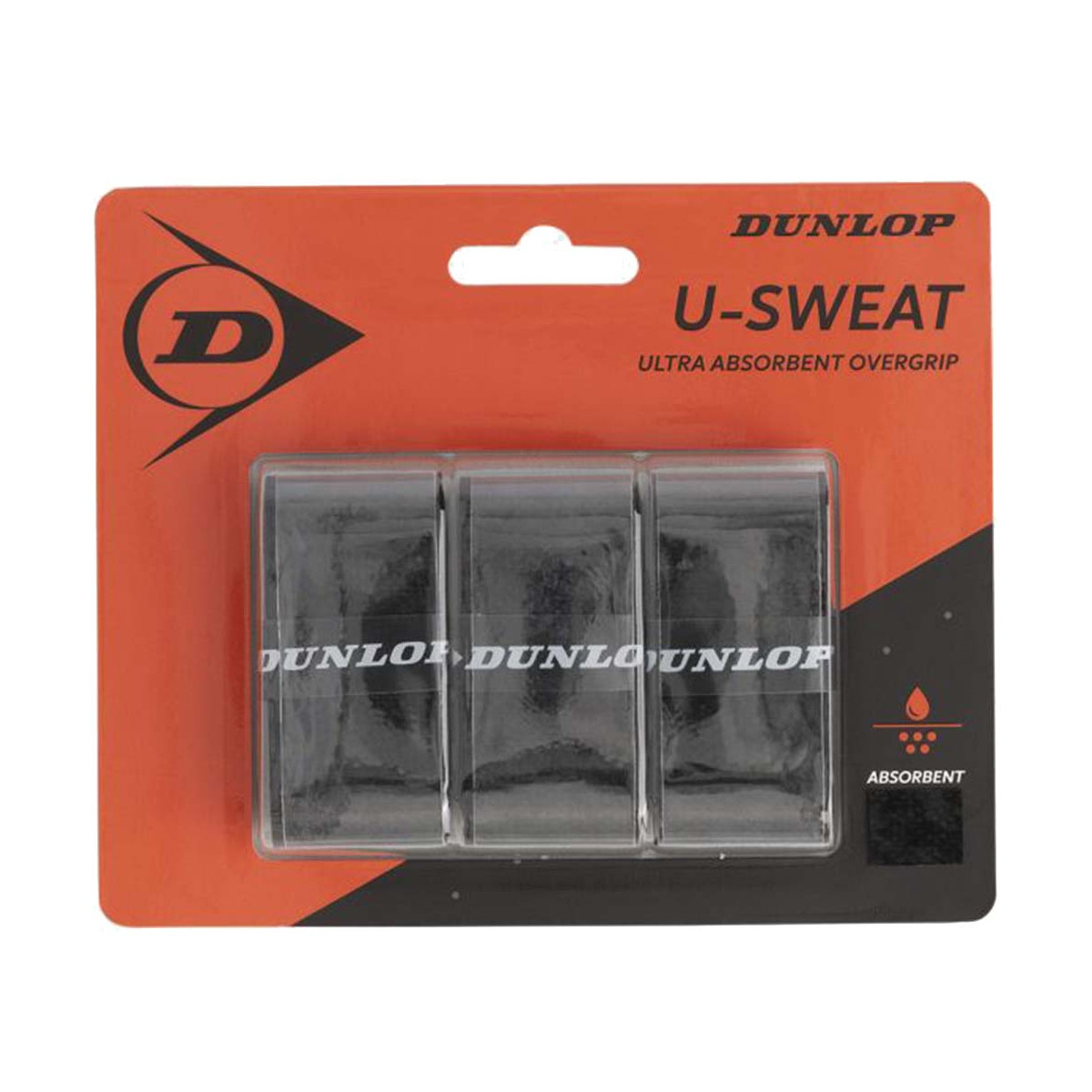 Dunlop U-Sweat Overgrip Schwarz 3er-Pack