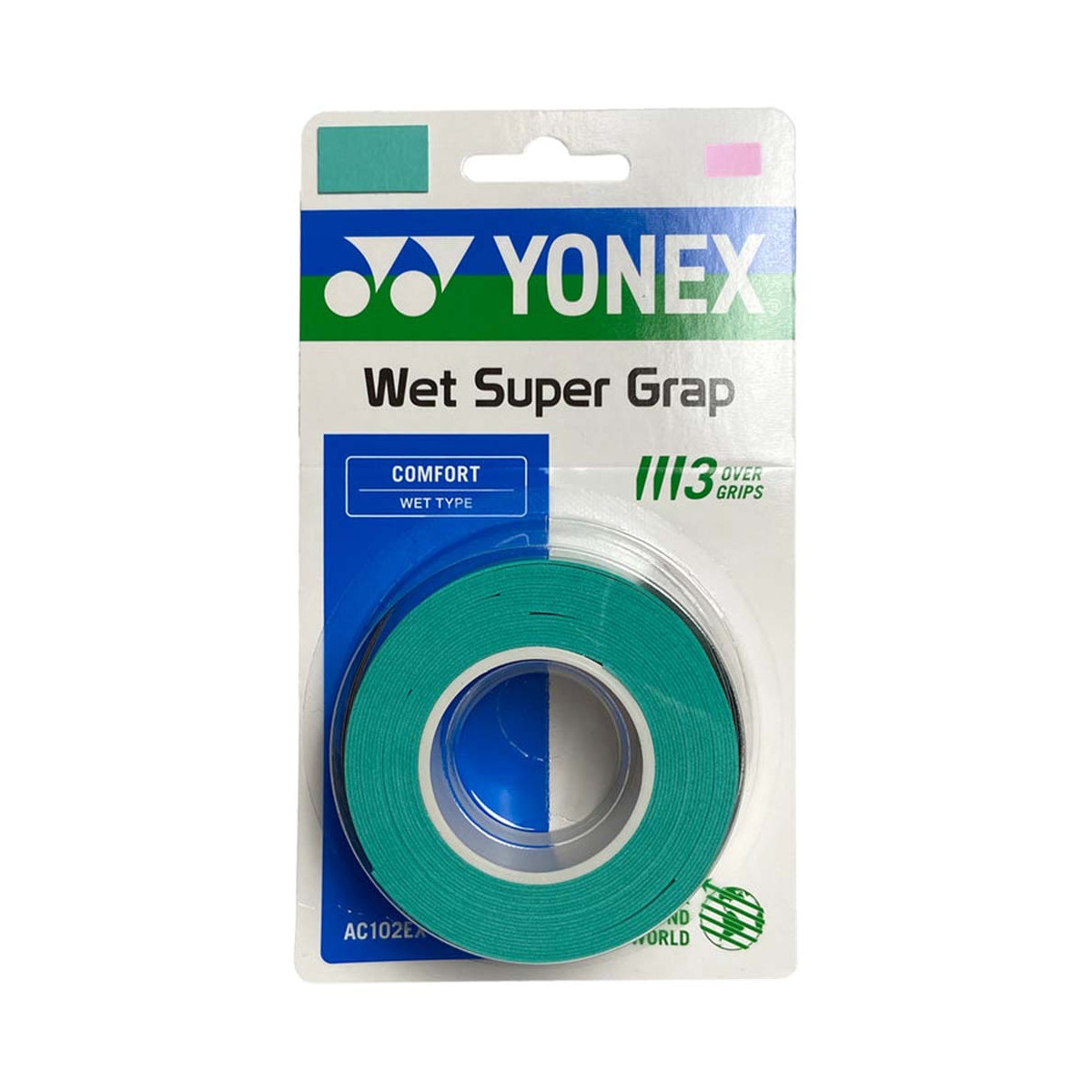 Yonex Wet Super Grap Overgrip T&uuml;rkis 3er-Pack