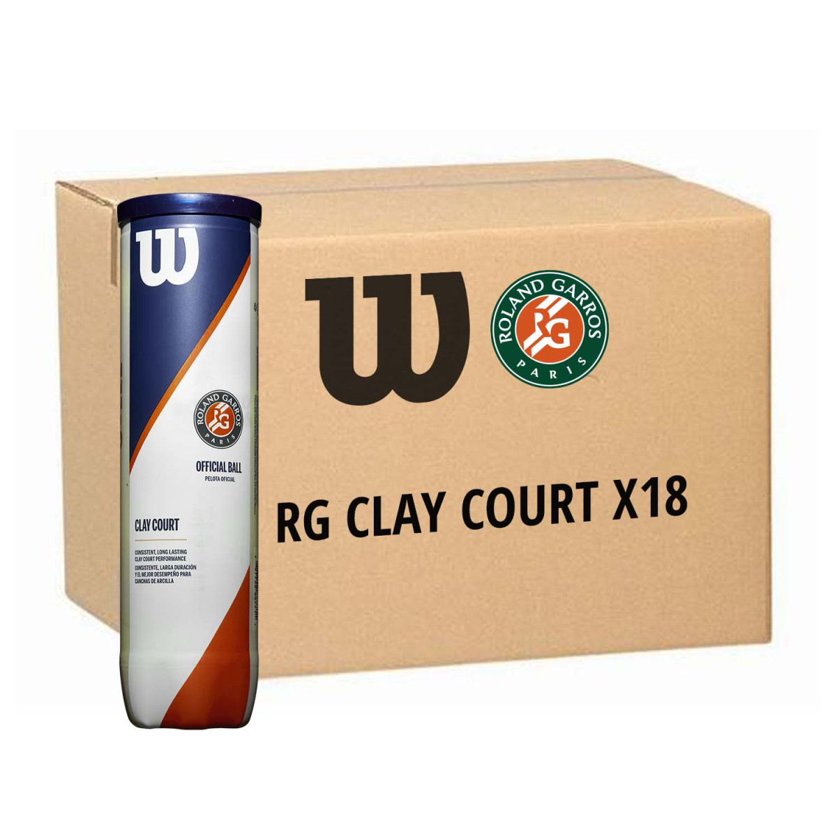 Wilson Roland Garros Clay Court Tennisb&auml;lle Karton (9 Doppelpacks)