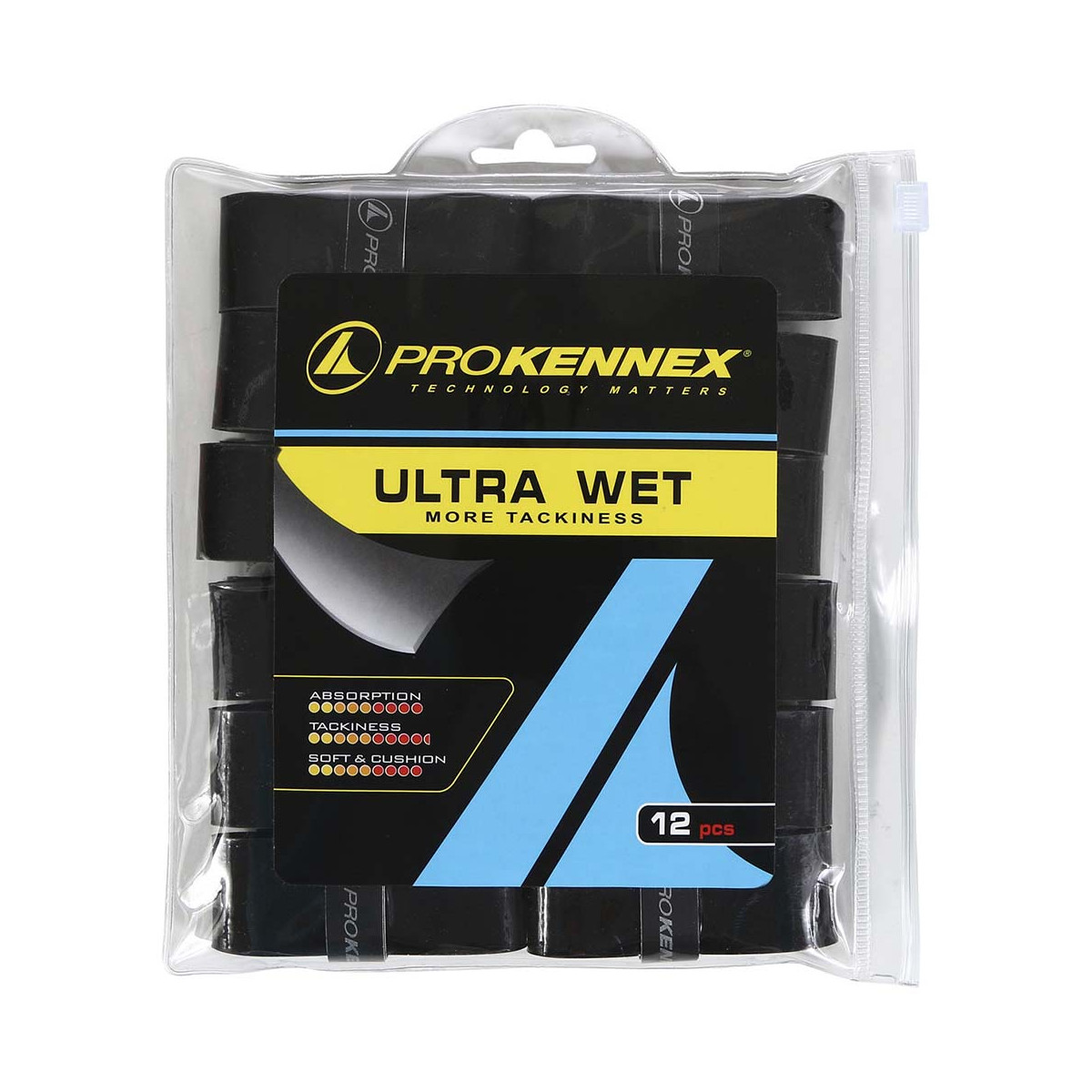 Pro Kennex Ultra Wet Overgrip Schwarz 12er-Pack