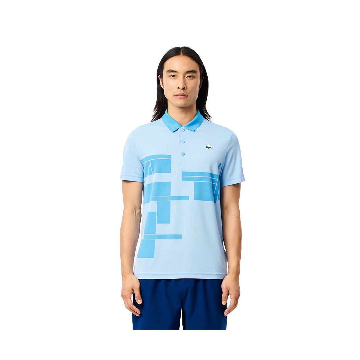 Lacoste Tennis Novak Djokovic Poloshirt Fan-Version Hellblau