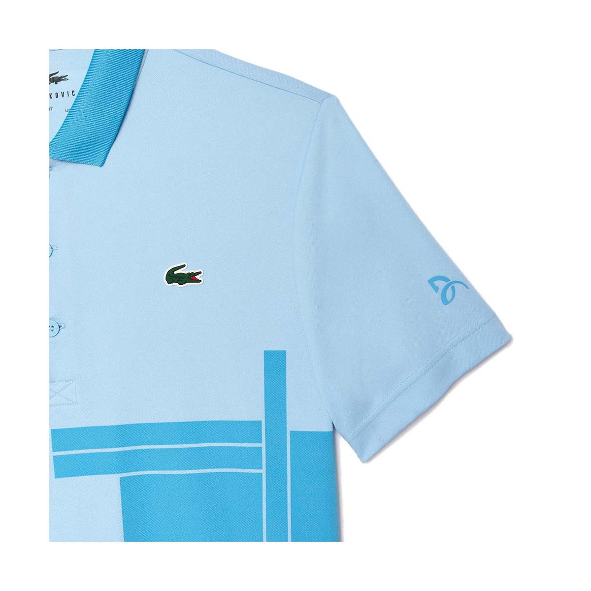 Lacoste Tennis Novak Djokovic Poloshirt Fan-Version Hellblau