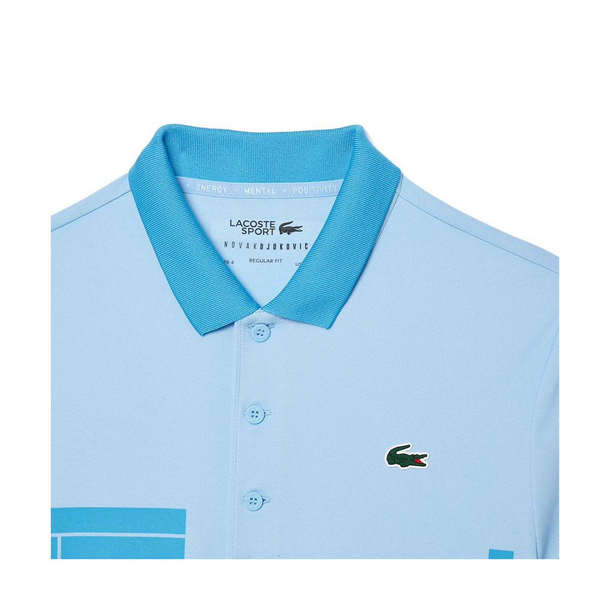 Lacoste Tennis Novak Djokovic Poloshirt Fan-Version Hellblau