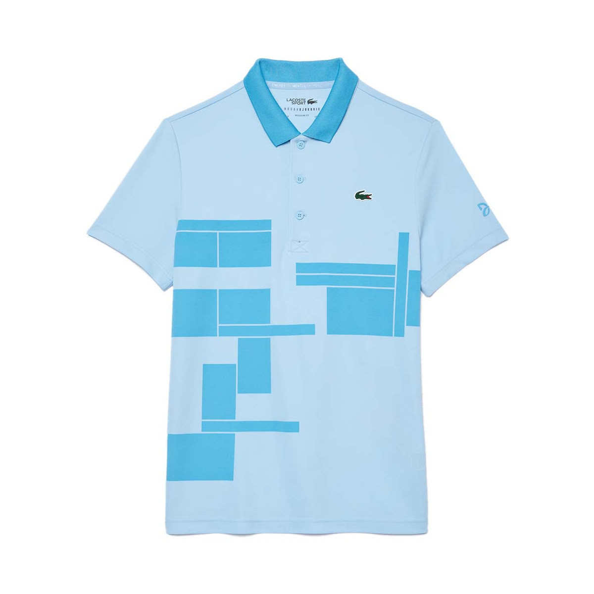 Lacoste Tennis Novak Djokovic Poloshirt Fan-Version Hellblau