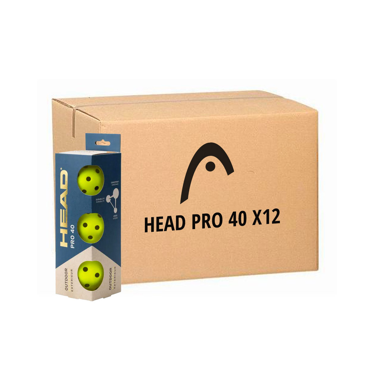 Head Pro 40 Pickleballs (12 Boxen &agrave; 3 B&auml;lle)