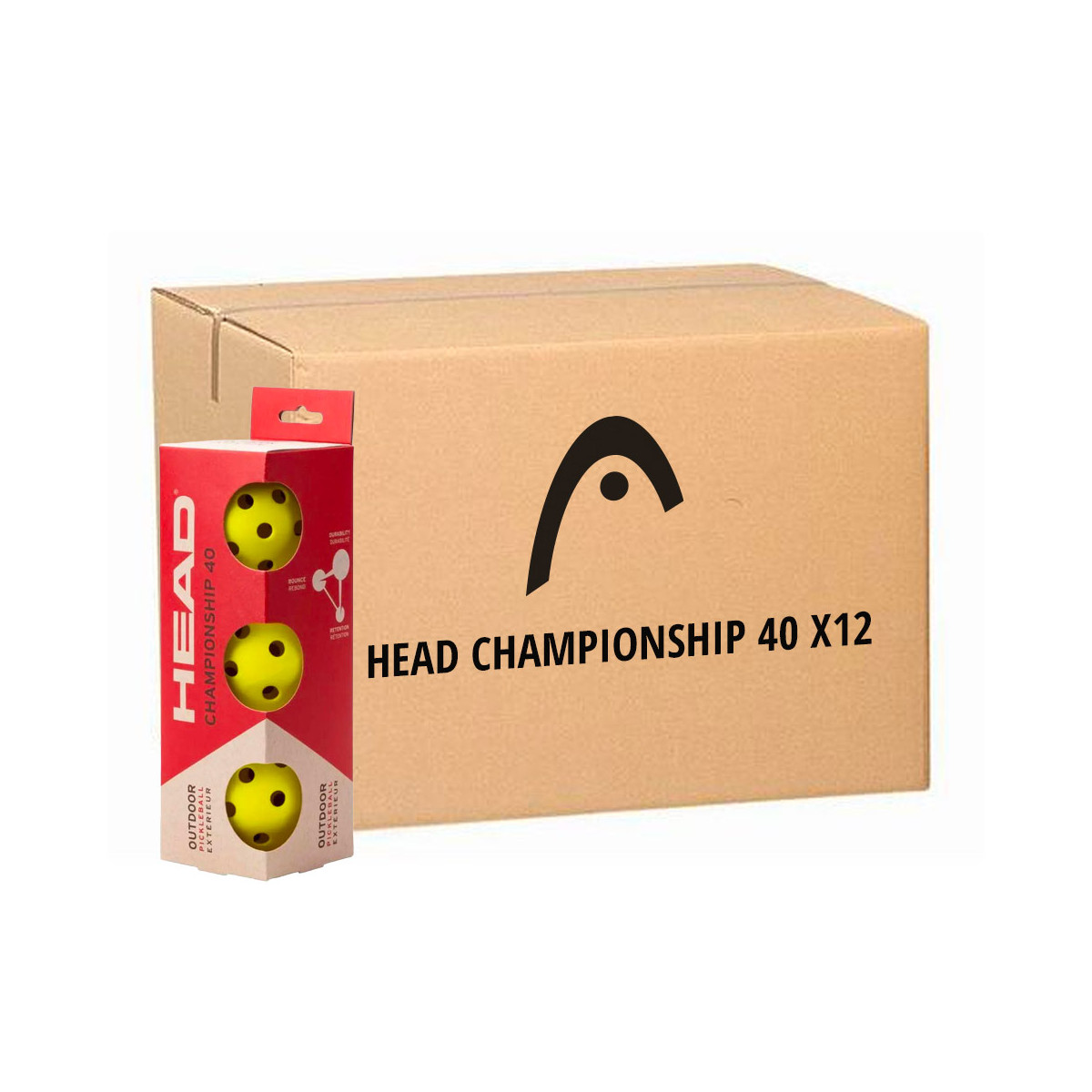 Head Championship 40 Pickleballs (12 Boxen &agrave; 3 B&auml;lle)