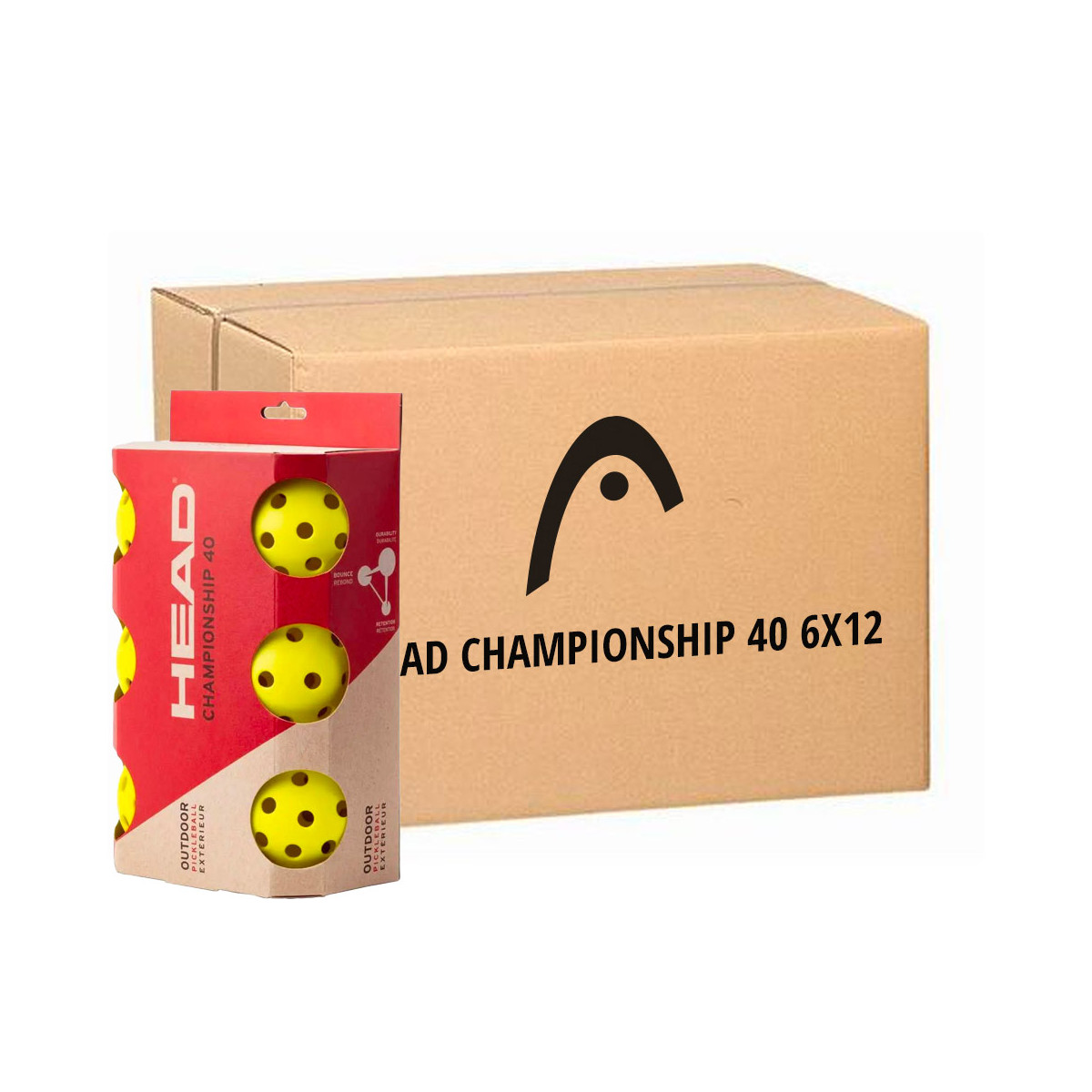 Head Championship 40 Pickleballs (12 Boxen &agrave; 6 B&auml;lle)