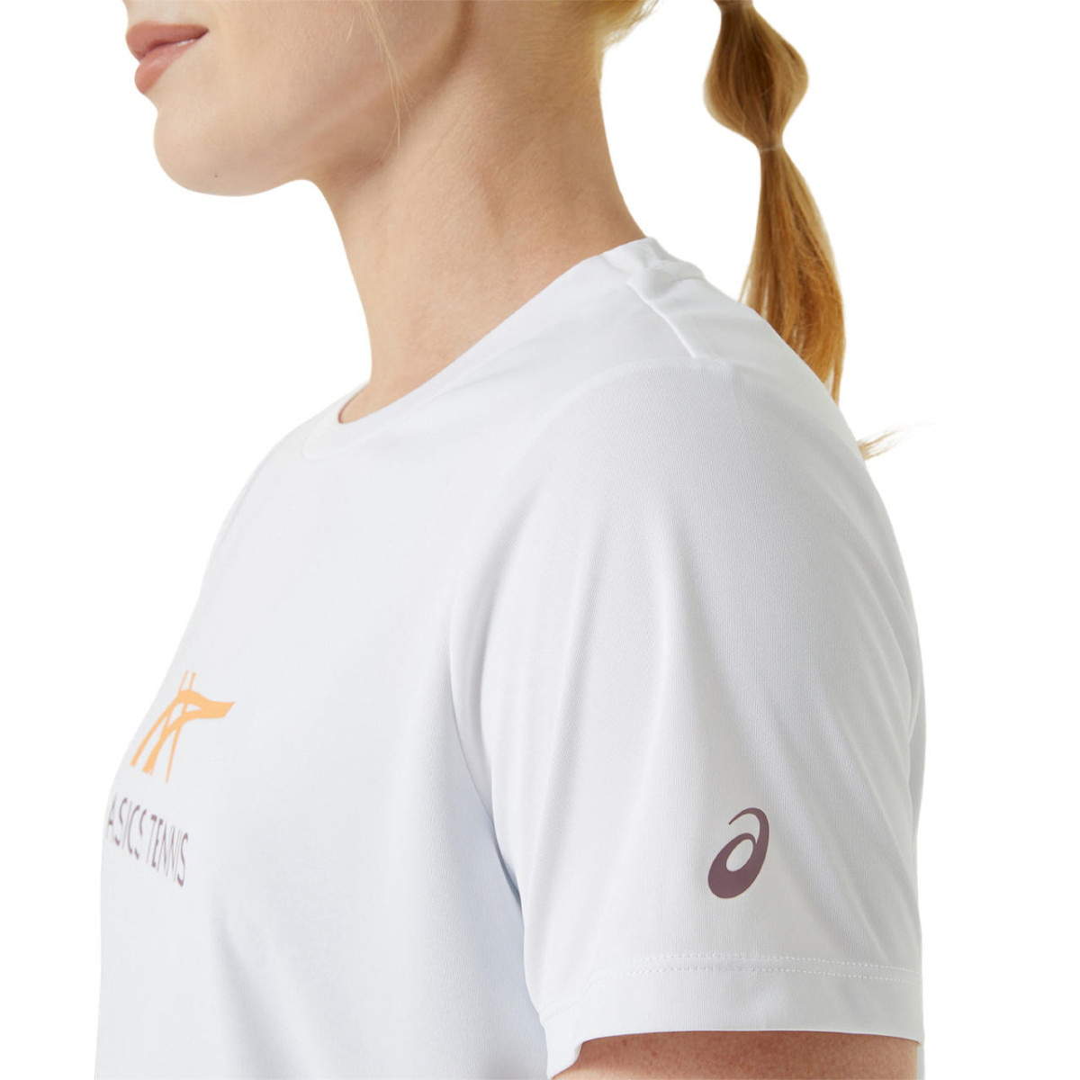 Asics Court Graphic T-Shirt Damen Wei&szlig; / Orange