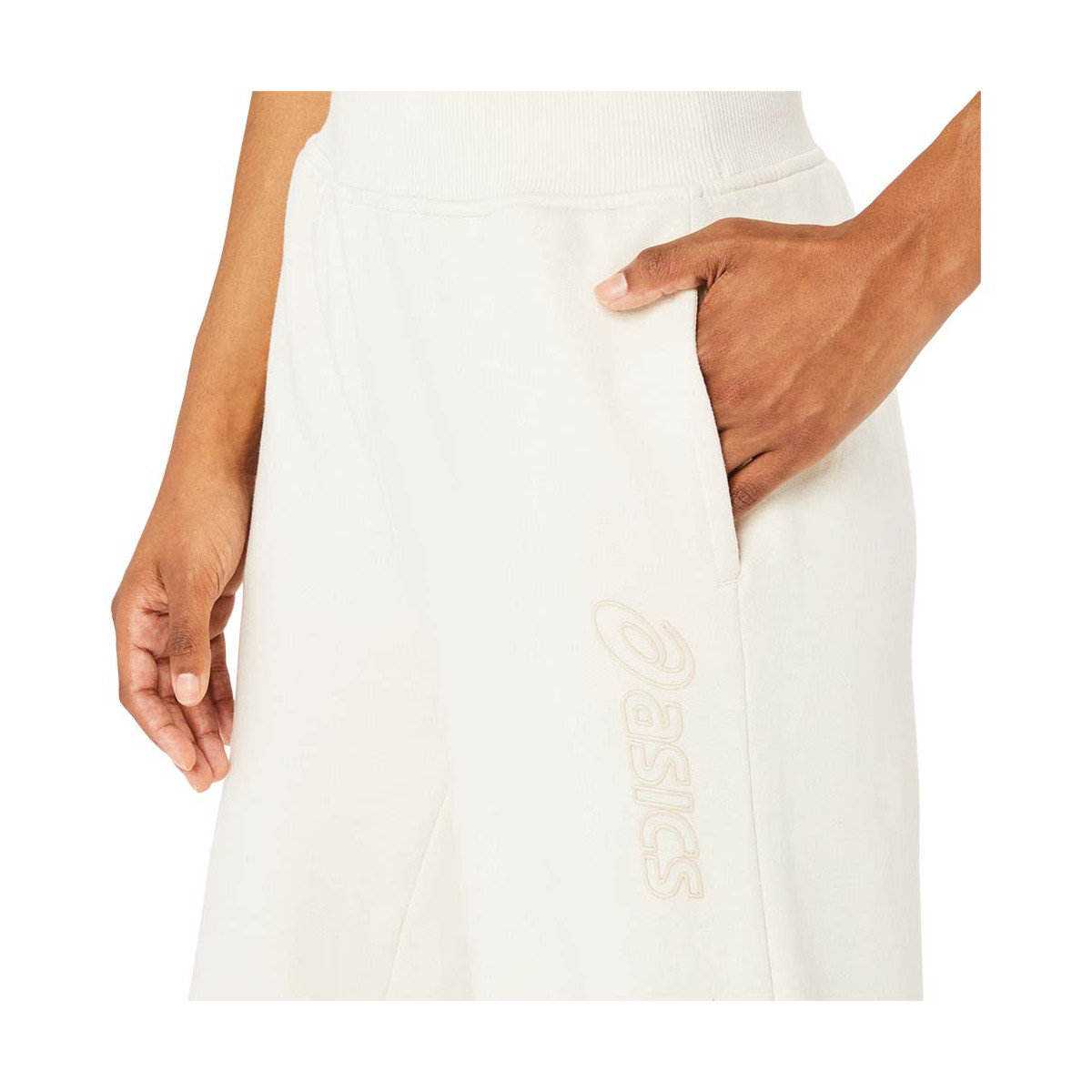 Asics Logo Hose Damen Cremewei&szlig;