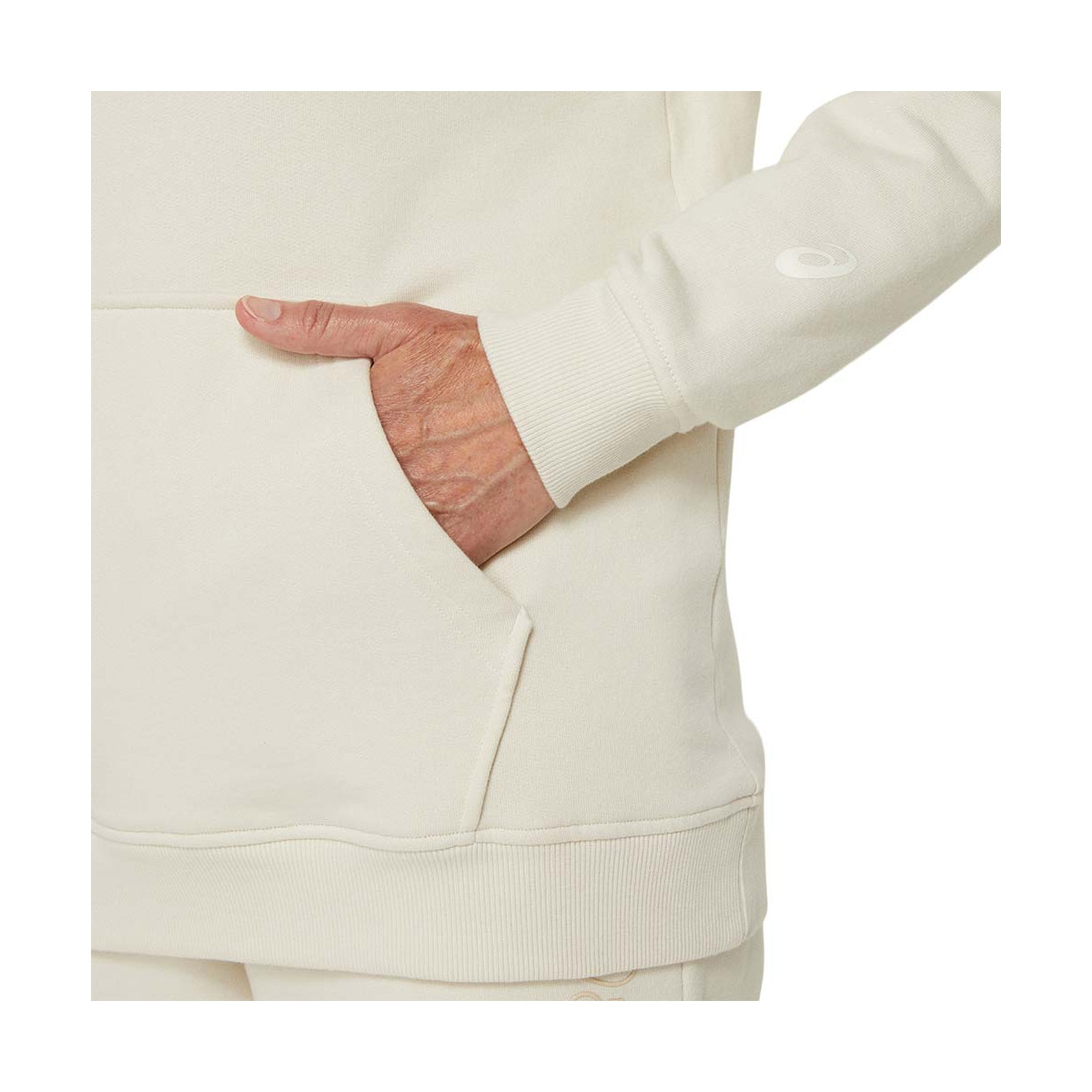 Asics Logo Kapuzenpullover Damen Cremewei&szlig;