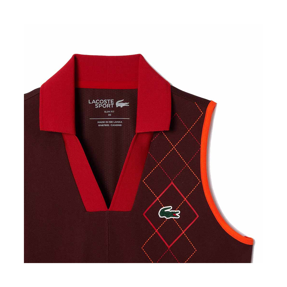 Lacoste Poloshirt &auml;rmellos Damen Bordeaux