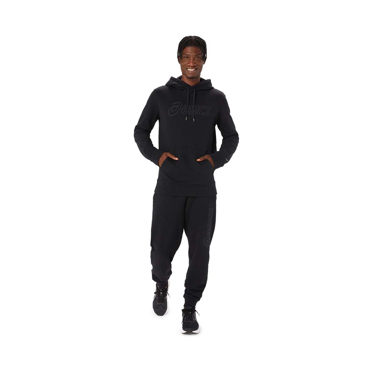 Asics Logo Kapuzenpullover Schwarz