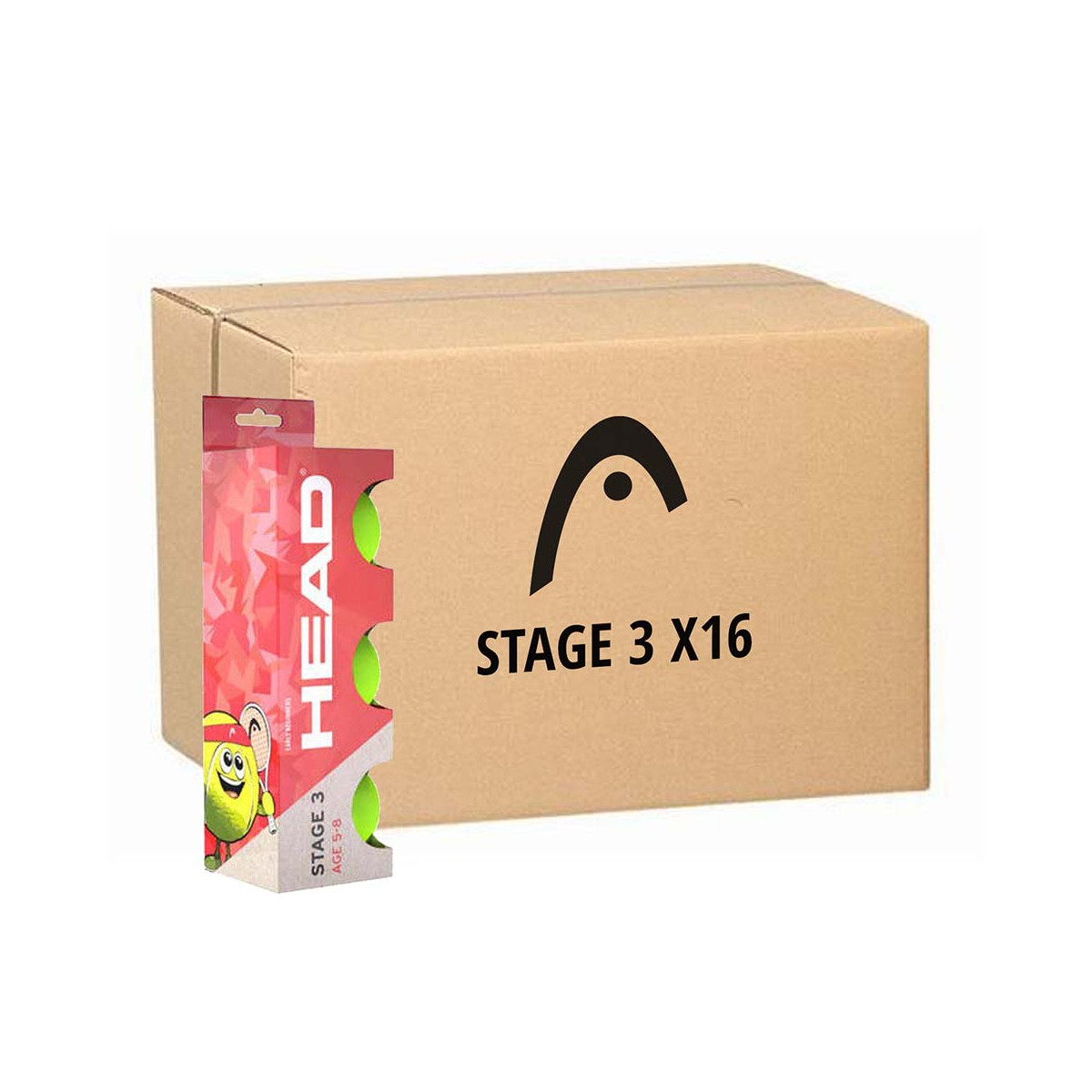Head Stage 3 Rot Tennisb&auml;lle Karton (16 Boxen &agrave; 3 B&auml;lle)